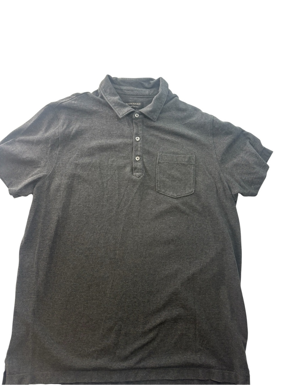 Banana Republic Men's Charcoal Wicking Pique Polo Short Sleeve Mens Size XL